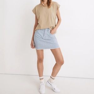 Madewell Stretch Straight Mini Skirt in Gingham: Raw-Hemmed Edition